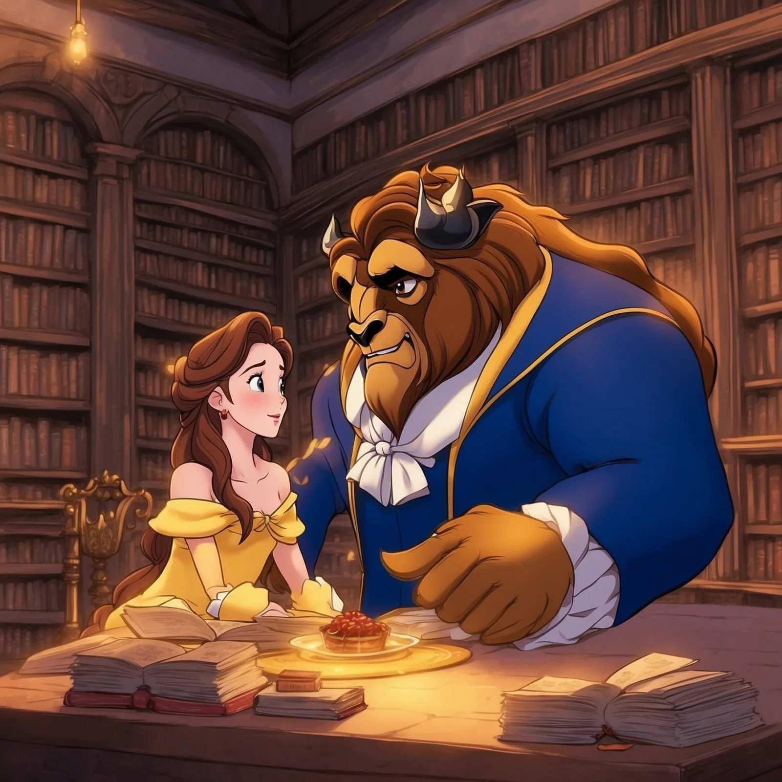 Illustration from the story Beauty and the Beast