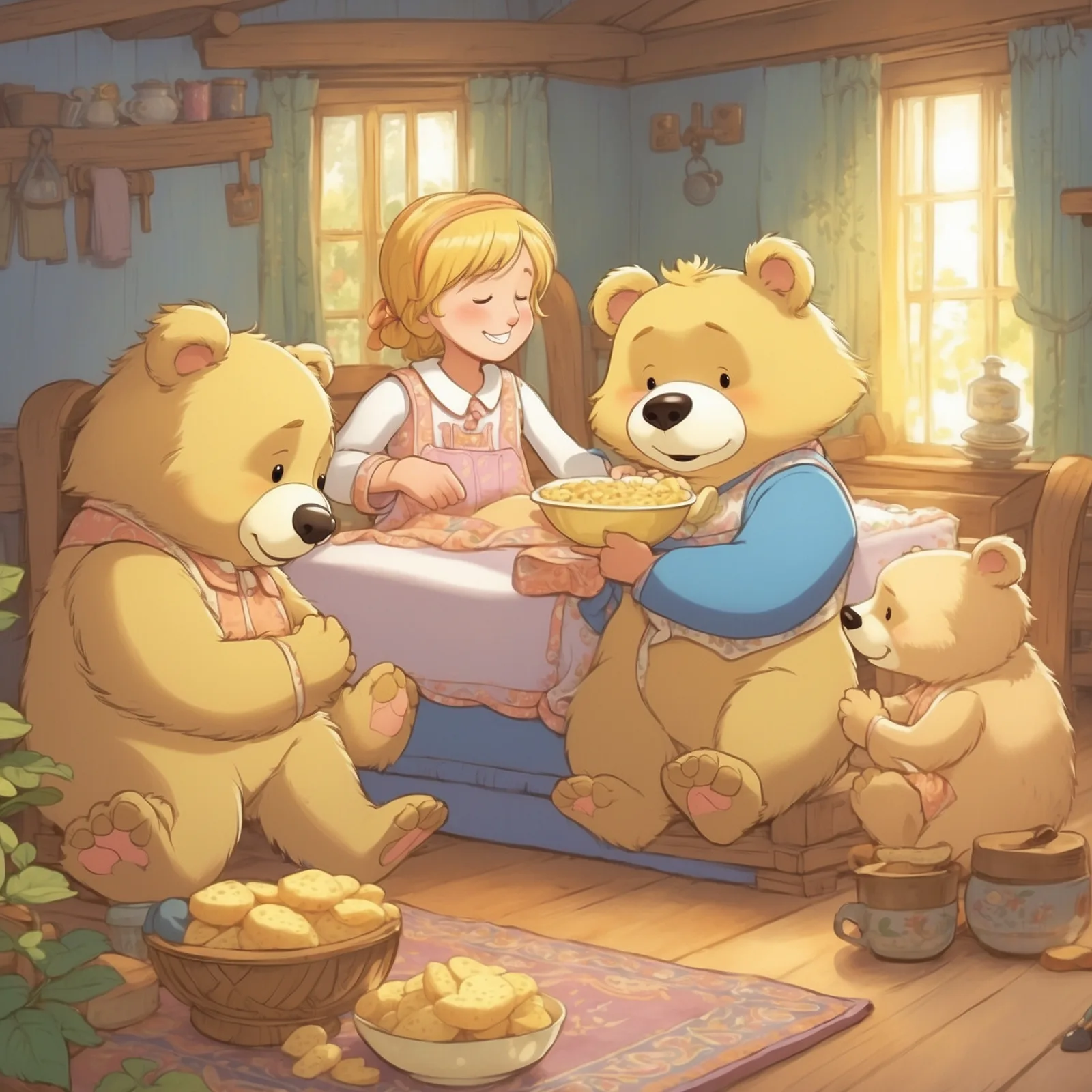 Illustration from the story Goldilocks and The Three Bears