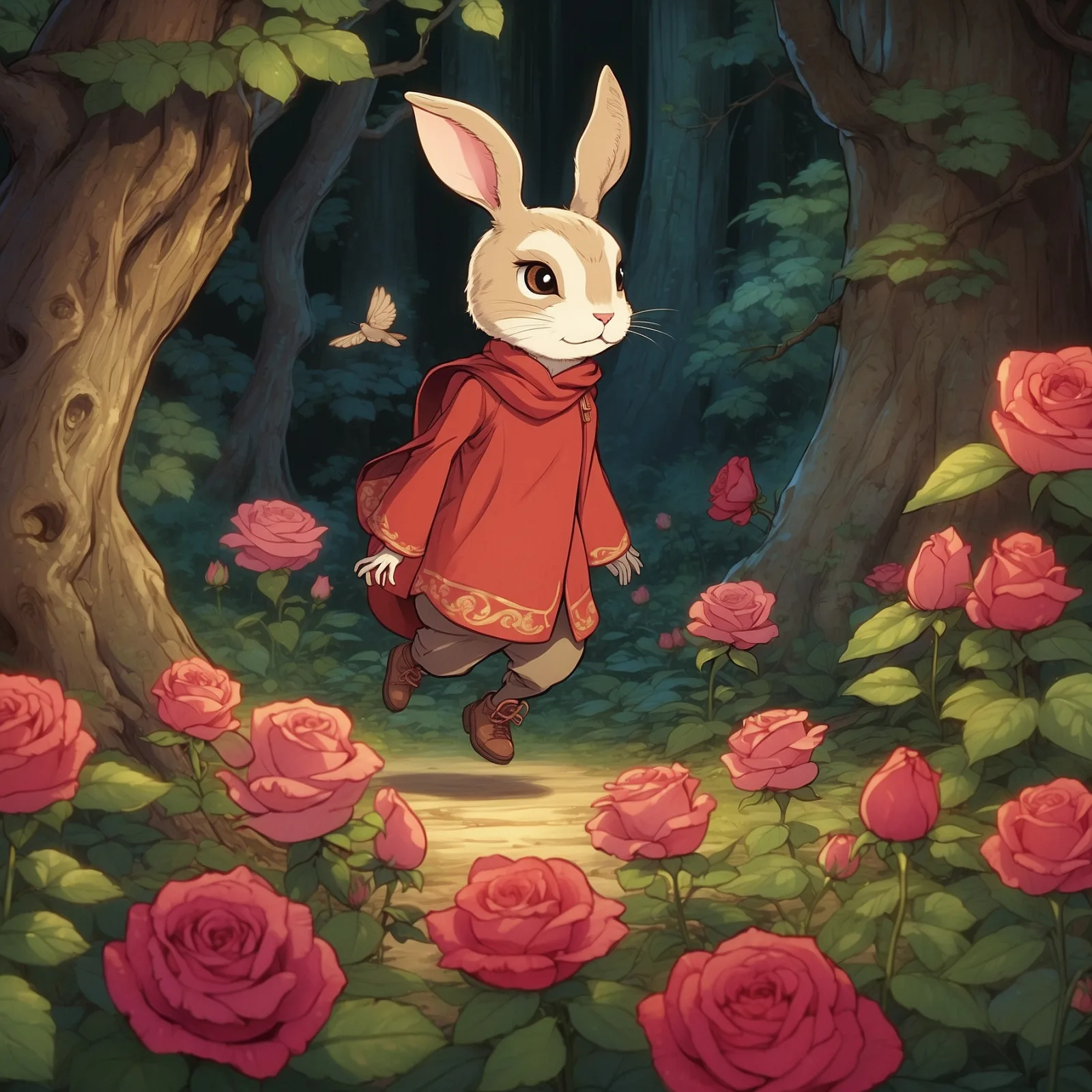 Illustration from the story How Molo Stole the Lovely Rose-Red