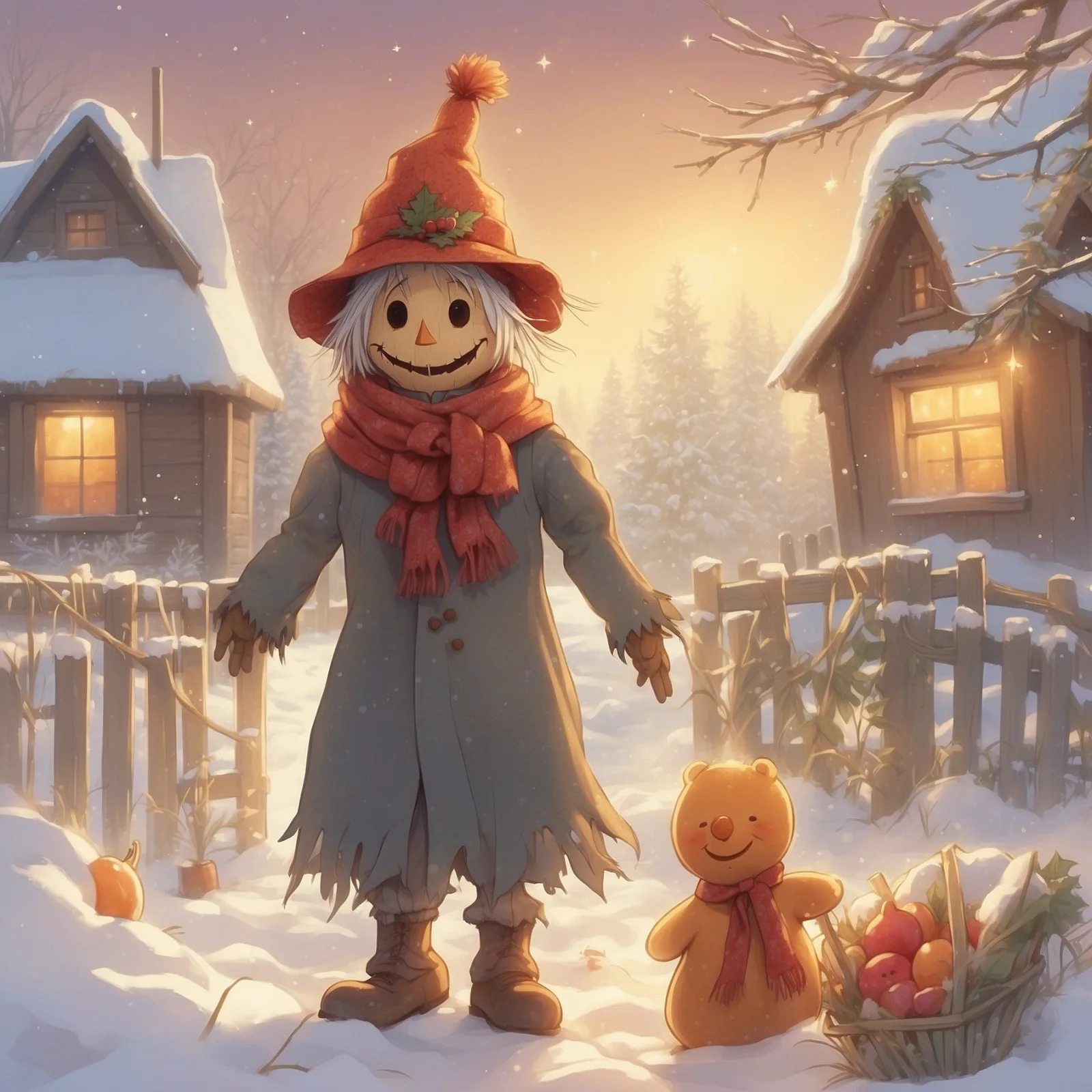 Illustration from the story Jimmy Scarecrow’s Christmas