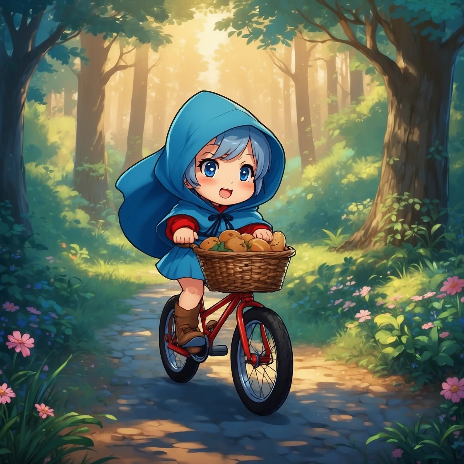 Little Blue Riding Hood – illustration