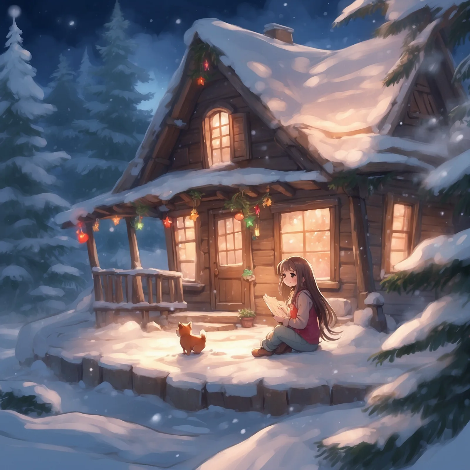 Illustration from the story Little Girl’s Christmas