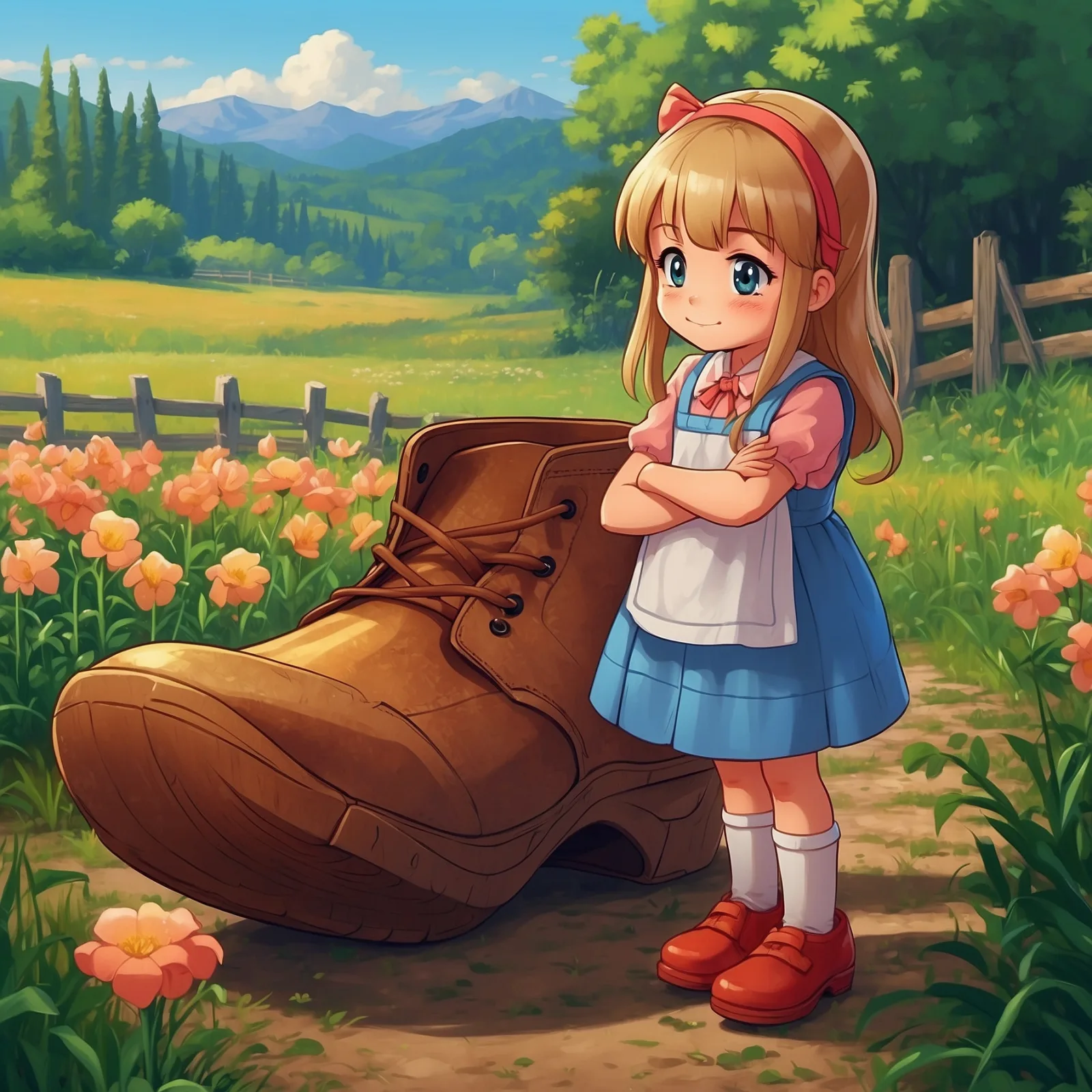 Little Gretchen and the Wooden Shoe – illustration