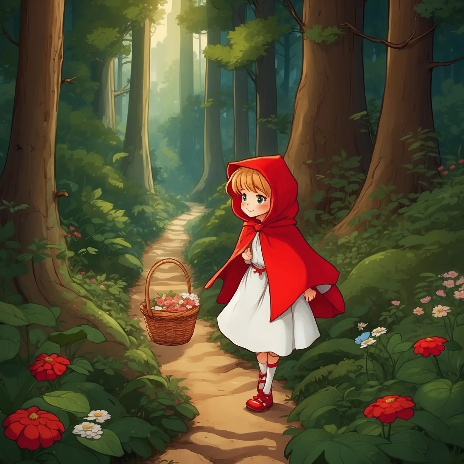 Illustration from the story Little Red Riding Hood