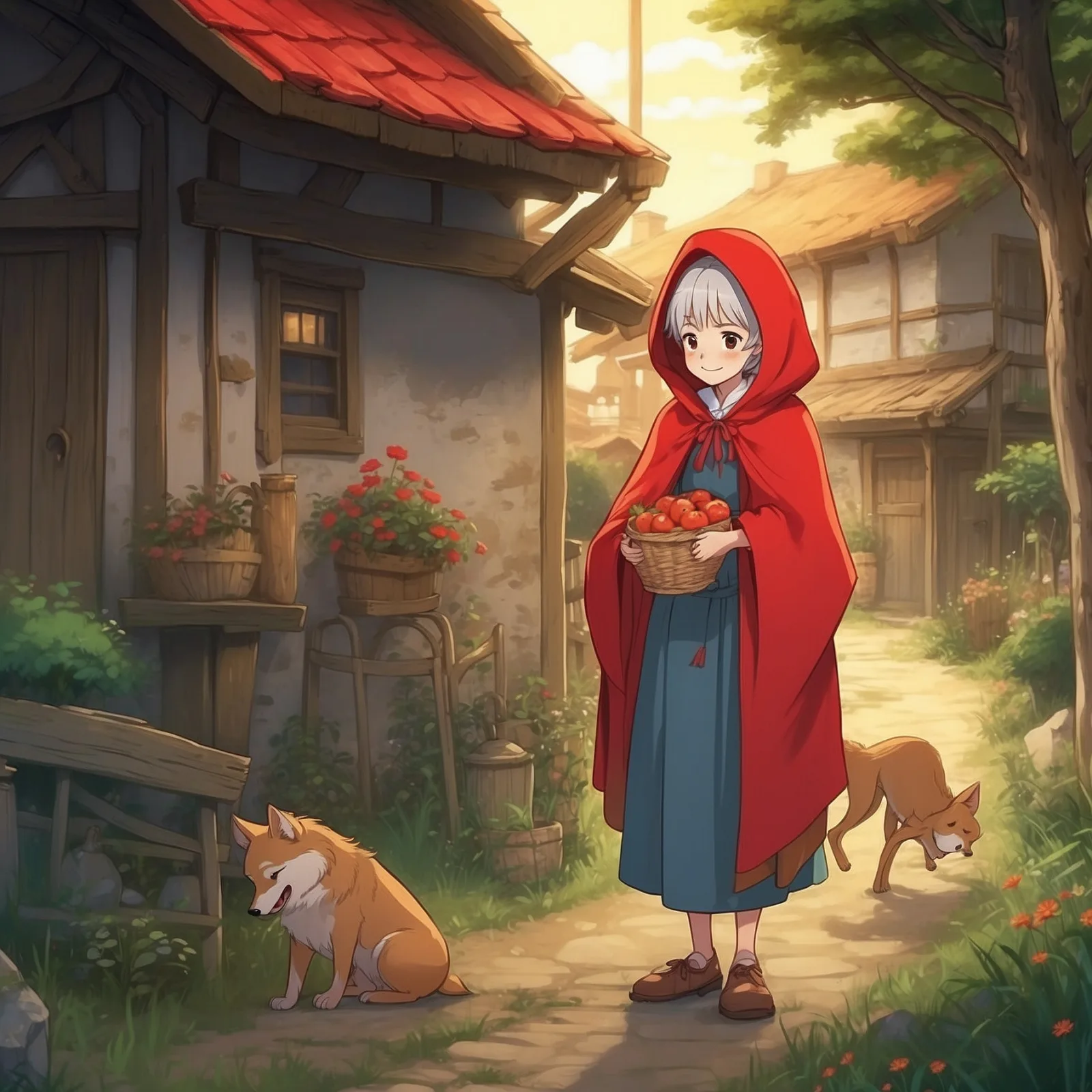 Illustration from the story Little Red Riding Hood