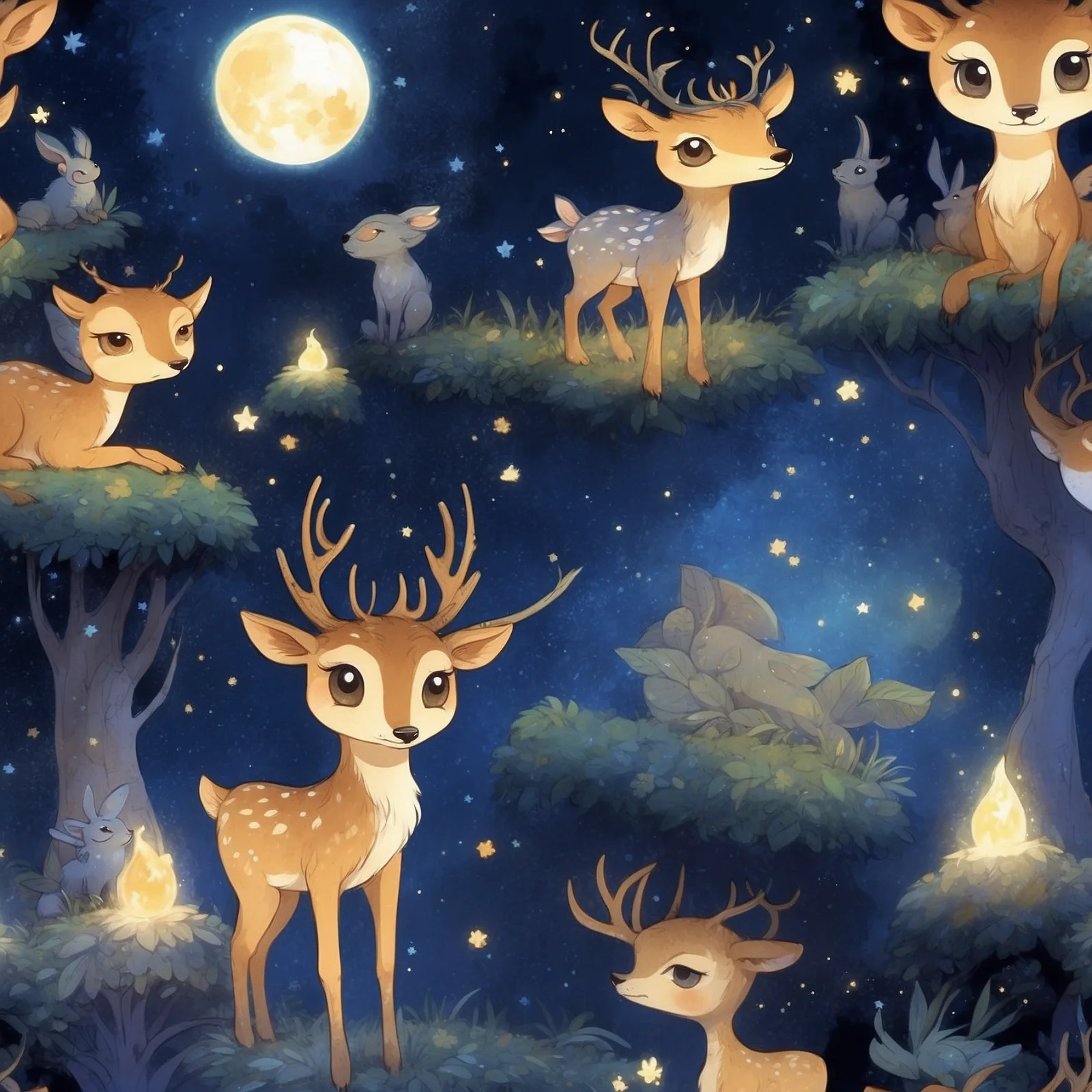 Illustration from the story Moonlit Secrets of the Celestial Forest