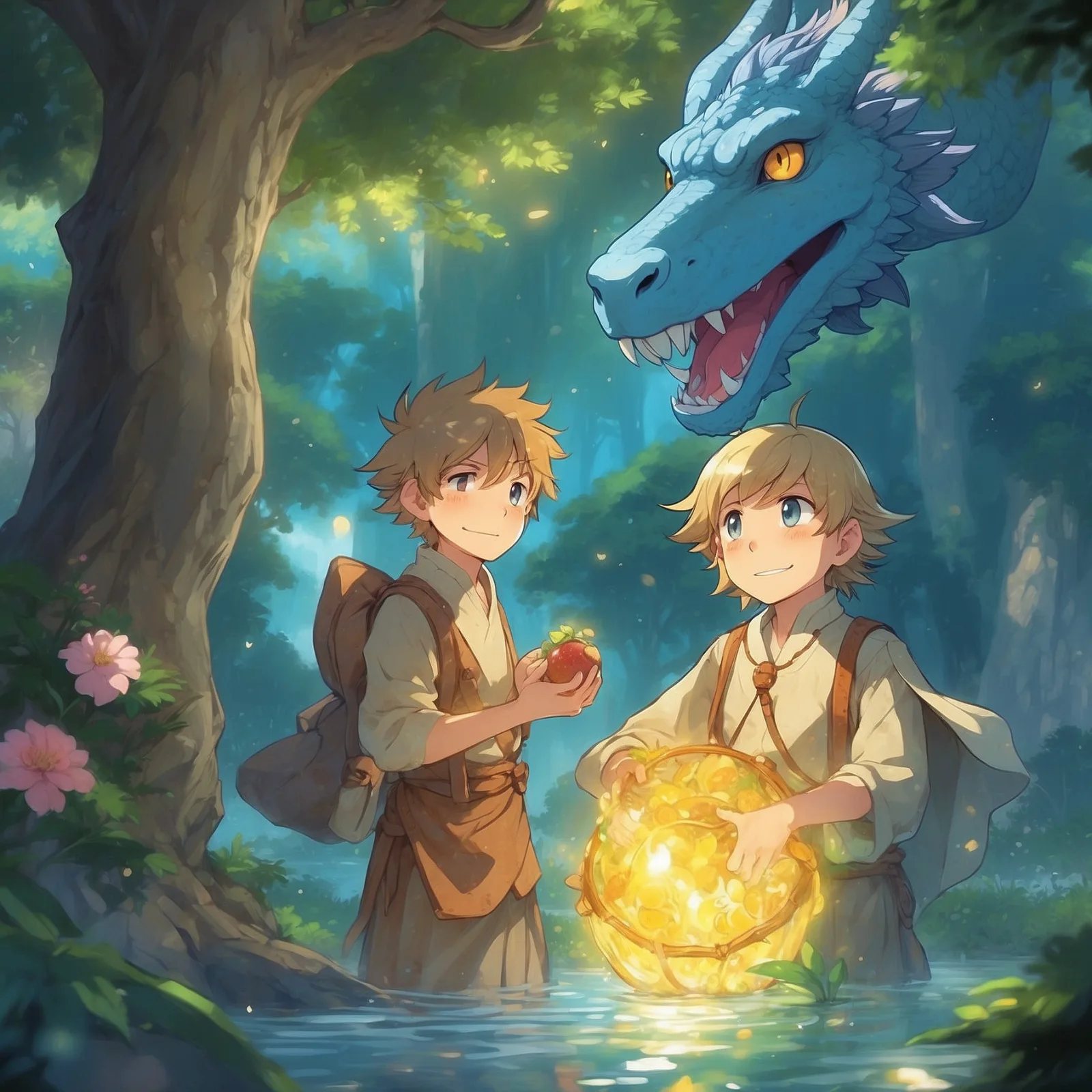 Illustration from the story One Eye, Two Eyes, Three Eyes