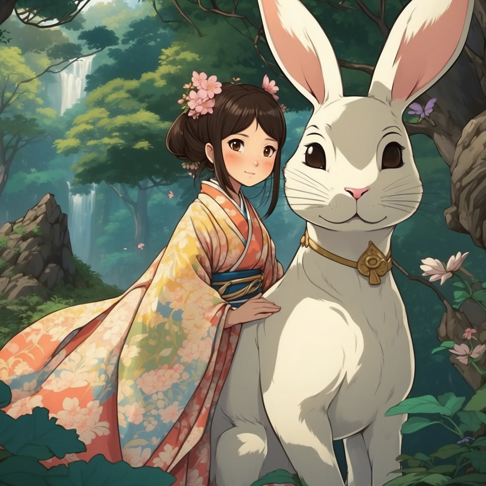 Illustration from the story Princess Hase, a Story of Old Japan