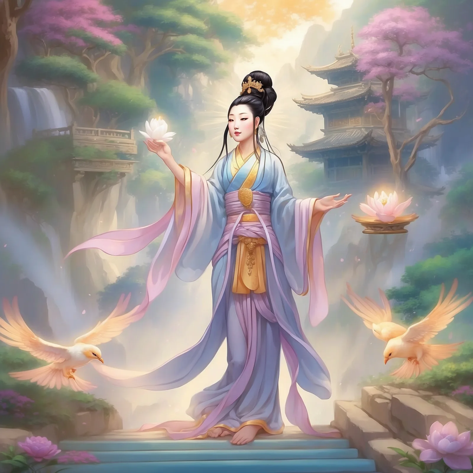 Illustration from the story Princess Kwan-Yin