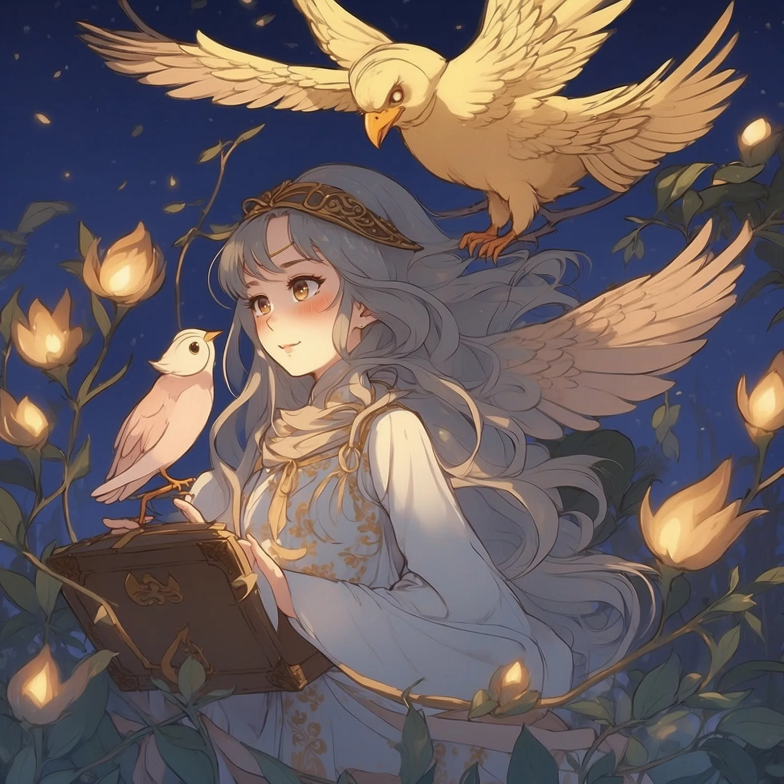 Illustration from the story Princess Rose and the Golden Bird