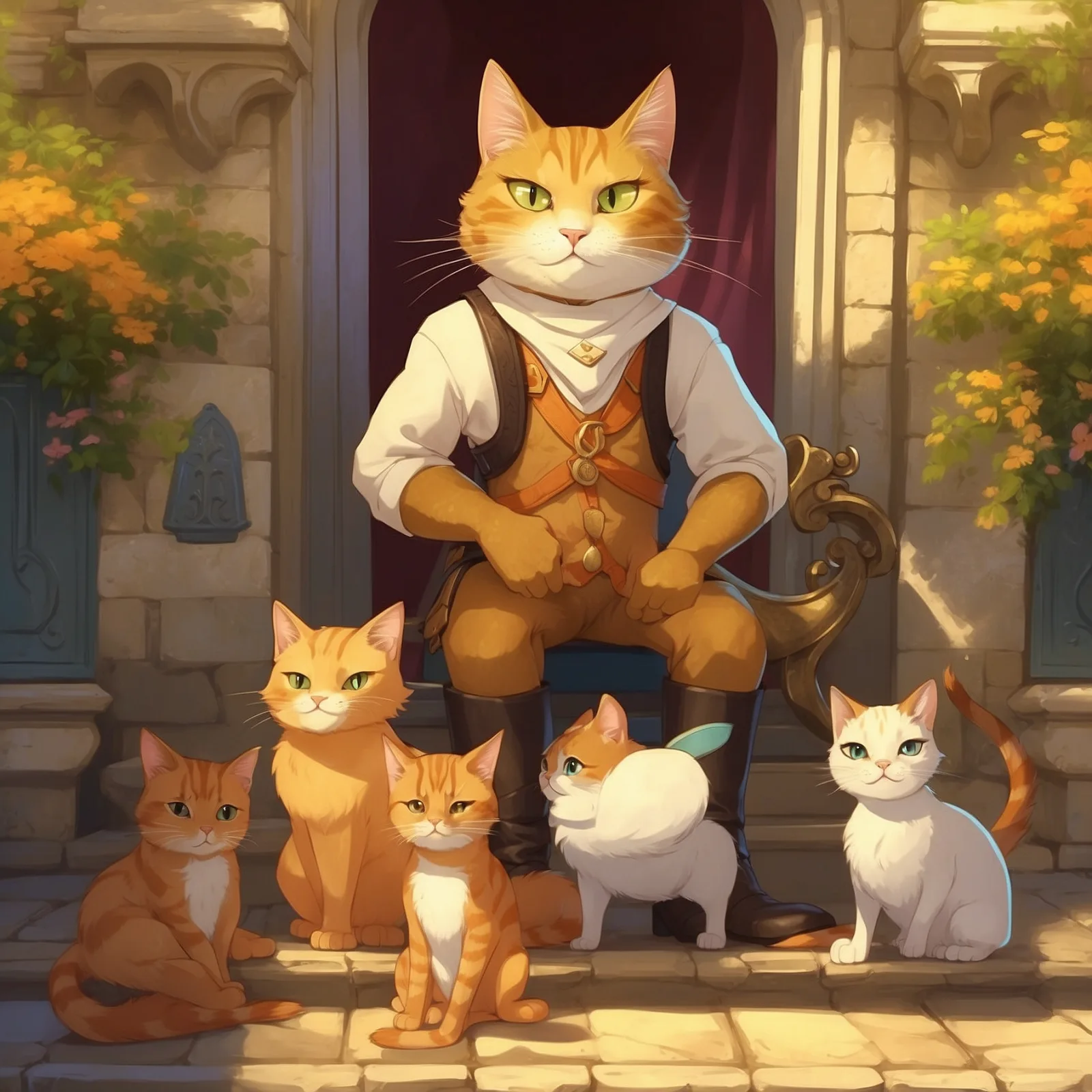 Illustration from the story Puss in Boots