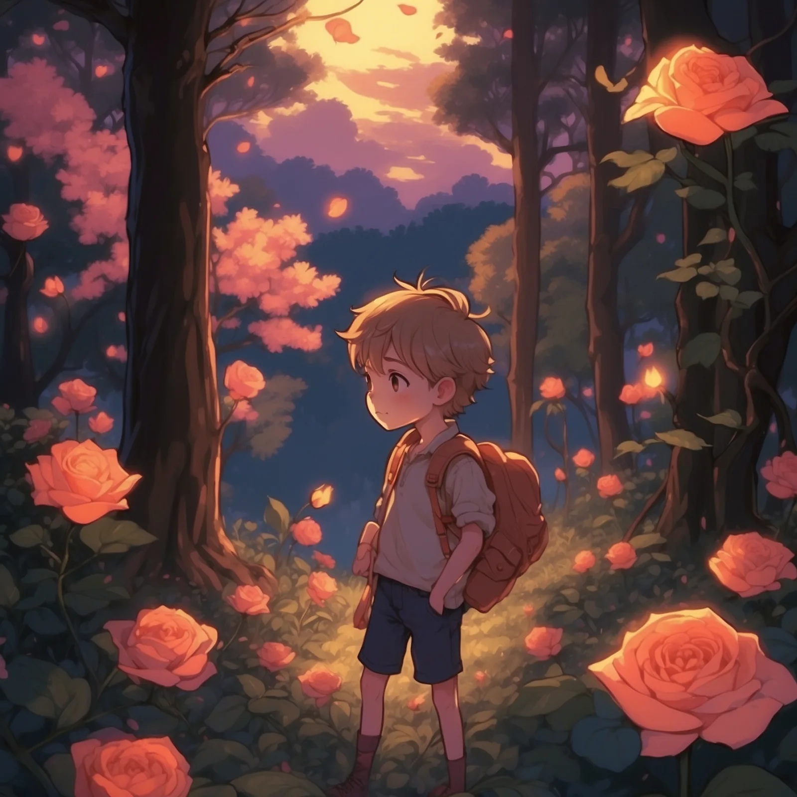 Illustration from the story Rose of Evening