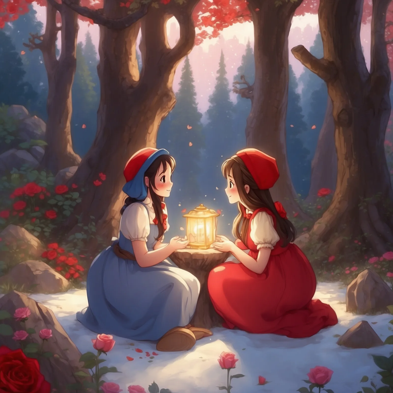 Illustration from the story Snow White and Rose Red