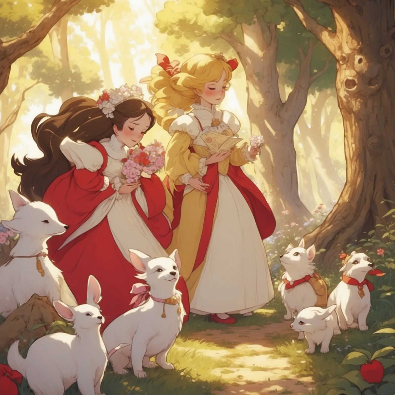 Illustration from the story Snow White and Rose Red