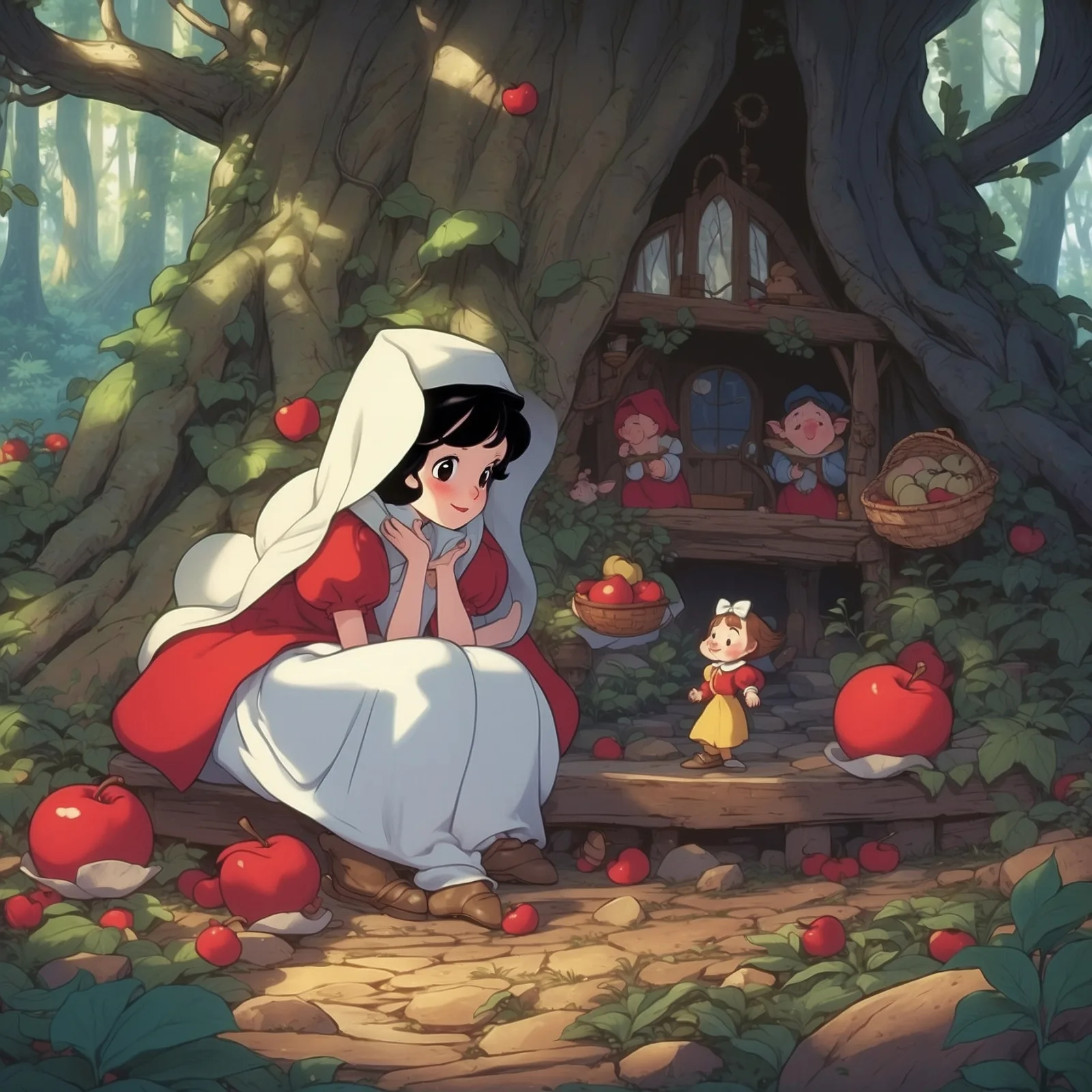 Illustration from the story Snow White and the Seven Dwarfs