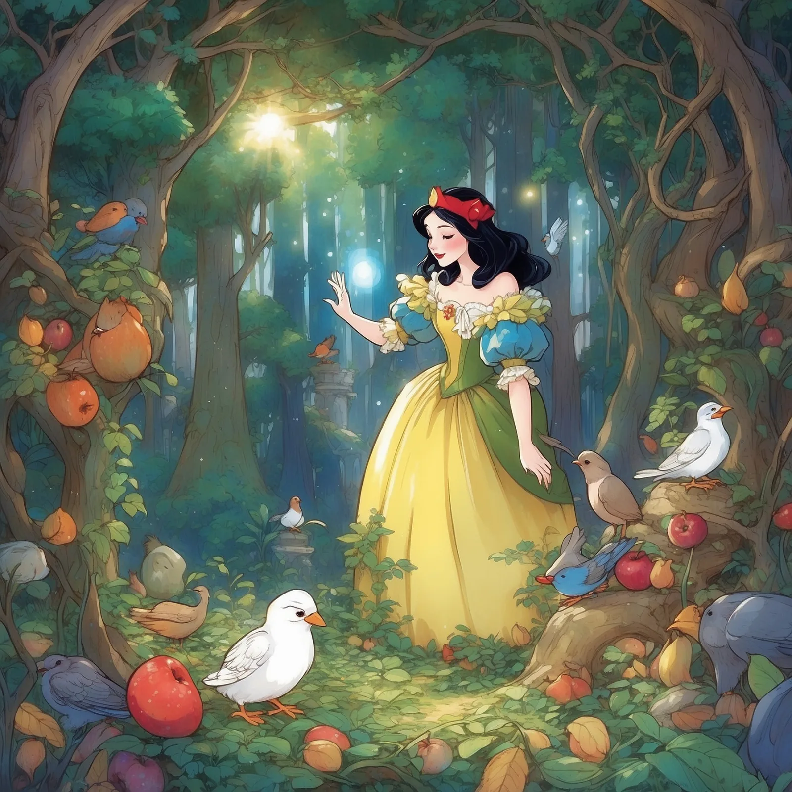 Illustration from the story Snow White and the Seven Dwarves