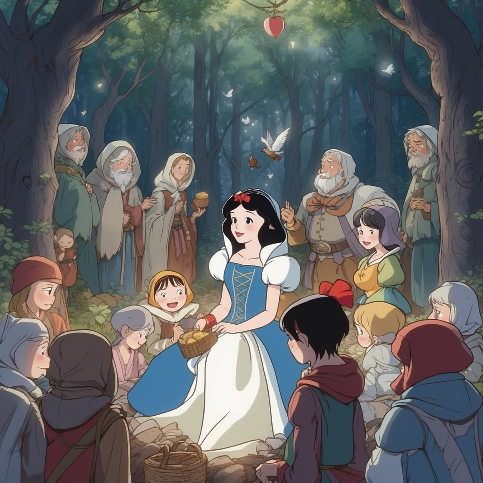 Illustration from the story Snow White and the Seven Dwarves