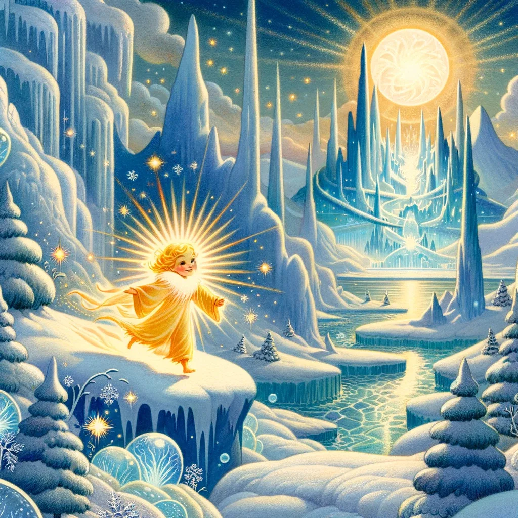 Sunbeam's Journey to the Ice Planet's Heart – illustration