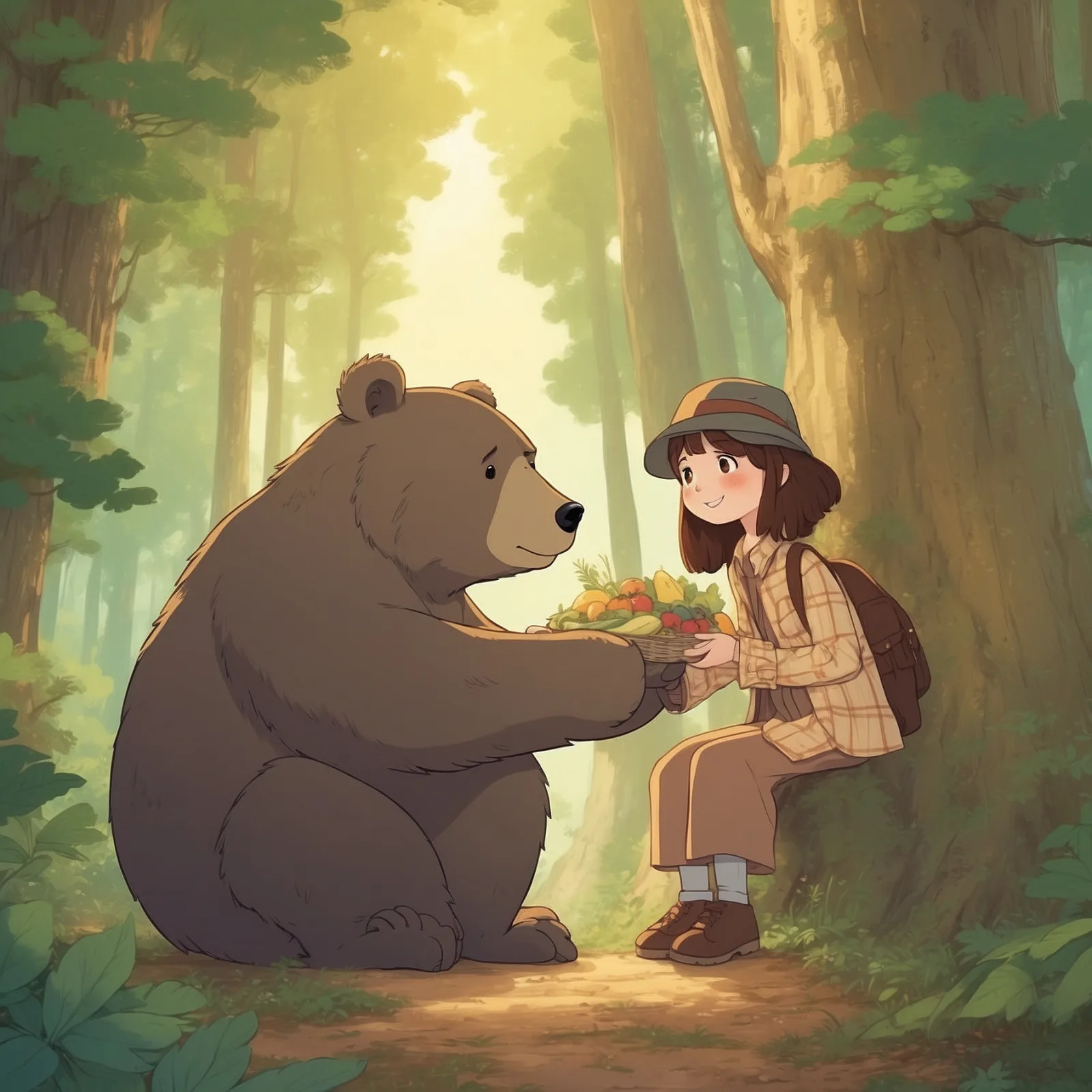 Illustration from the story The Bear and the Two Travellers