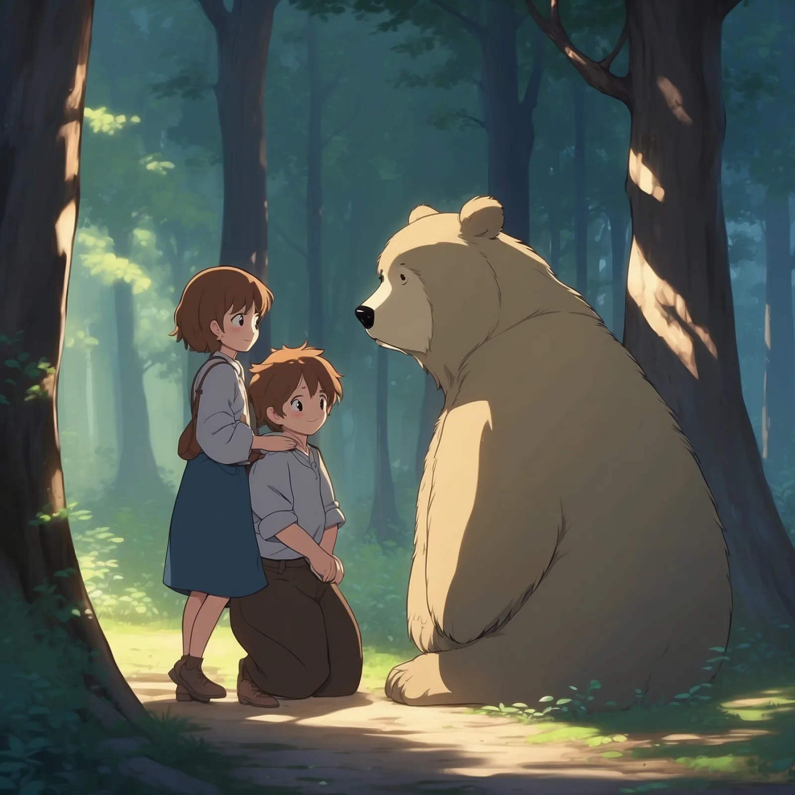 Illustration from the story The Bear and the Two Travellers