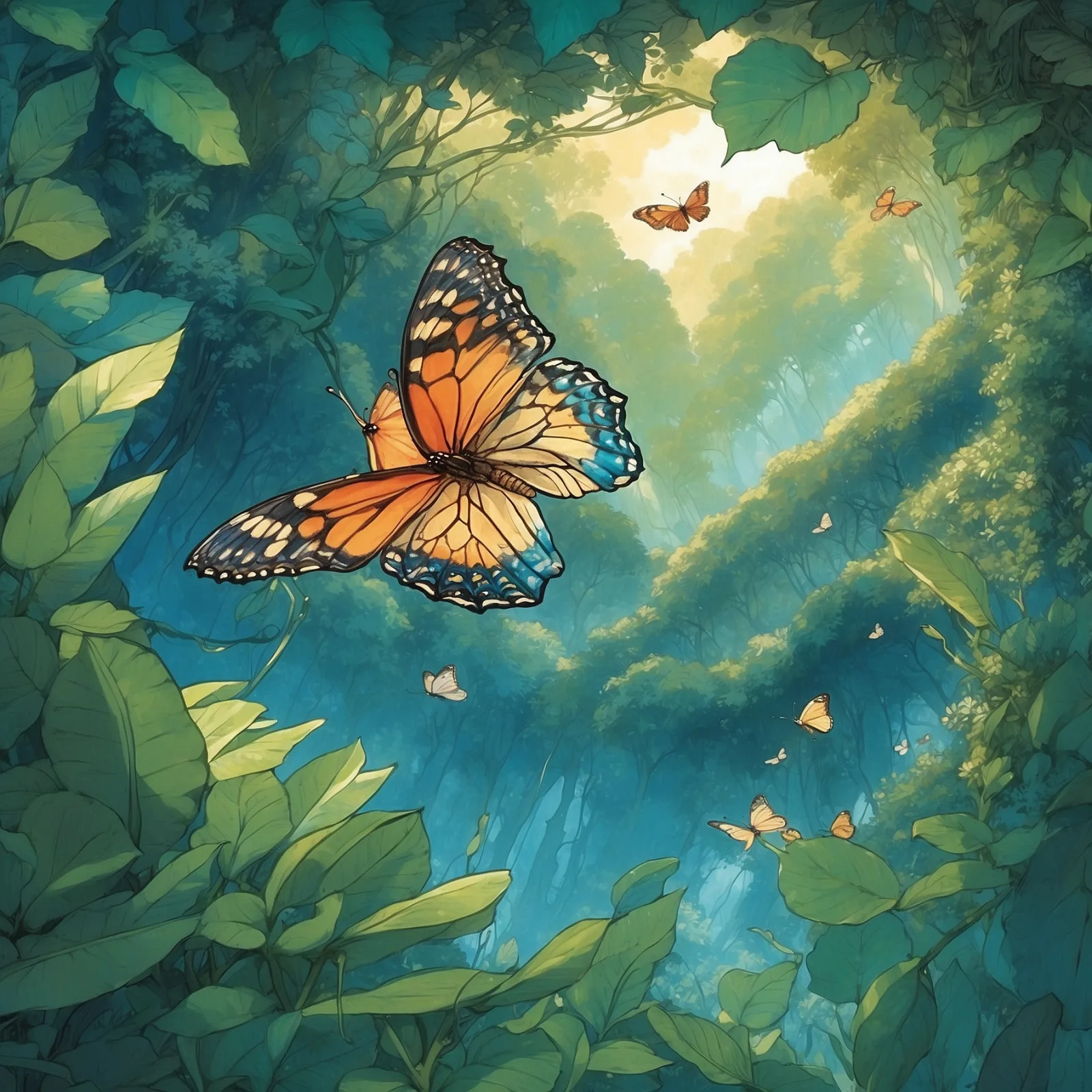 Illustration from the story The Butterfly