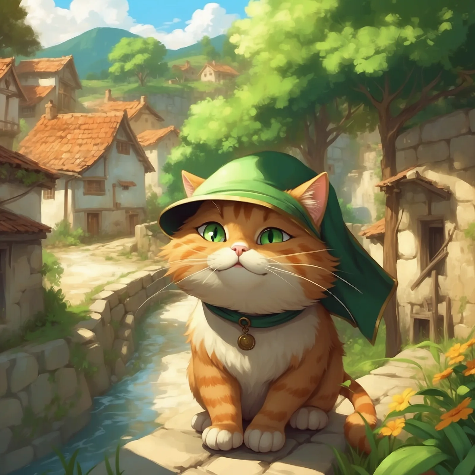 Illustration from the story The Cat Who Could Eat So Much