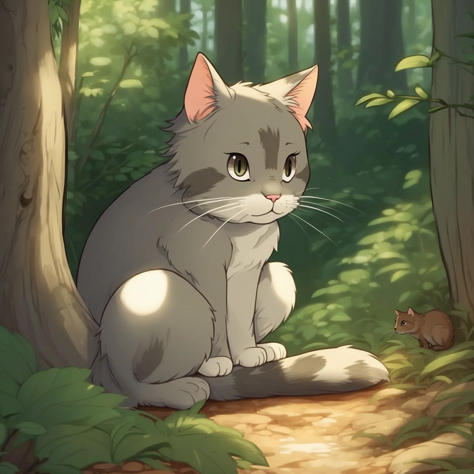 Illustration from the story The Cat and the Old Rat