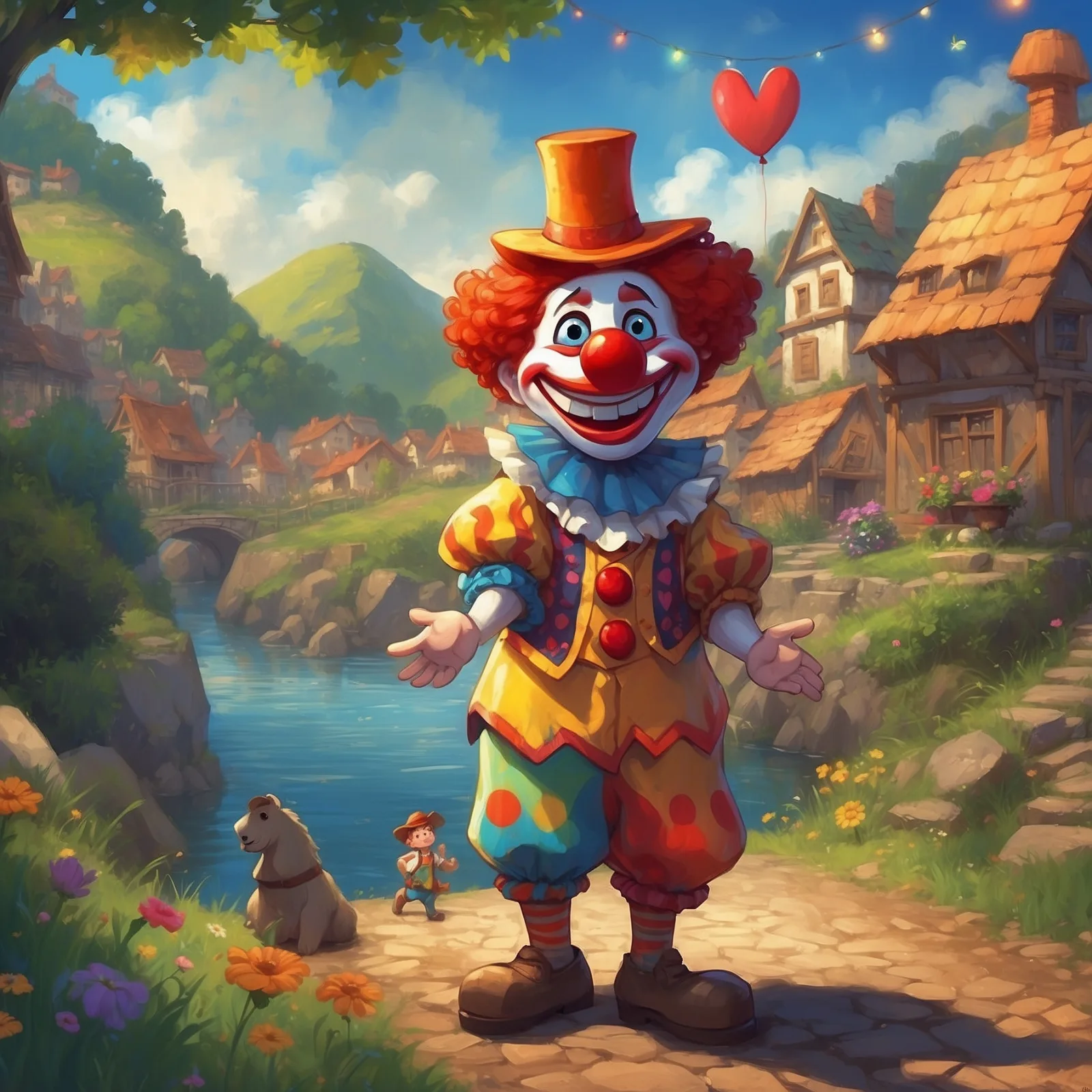 Illustration from the story The Clown and the Countryman