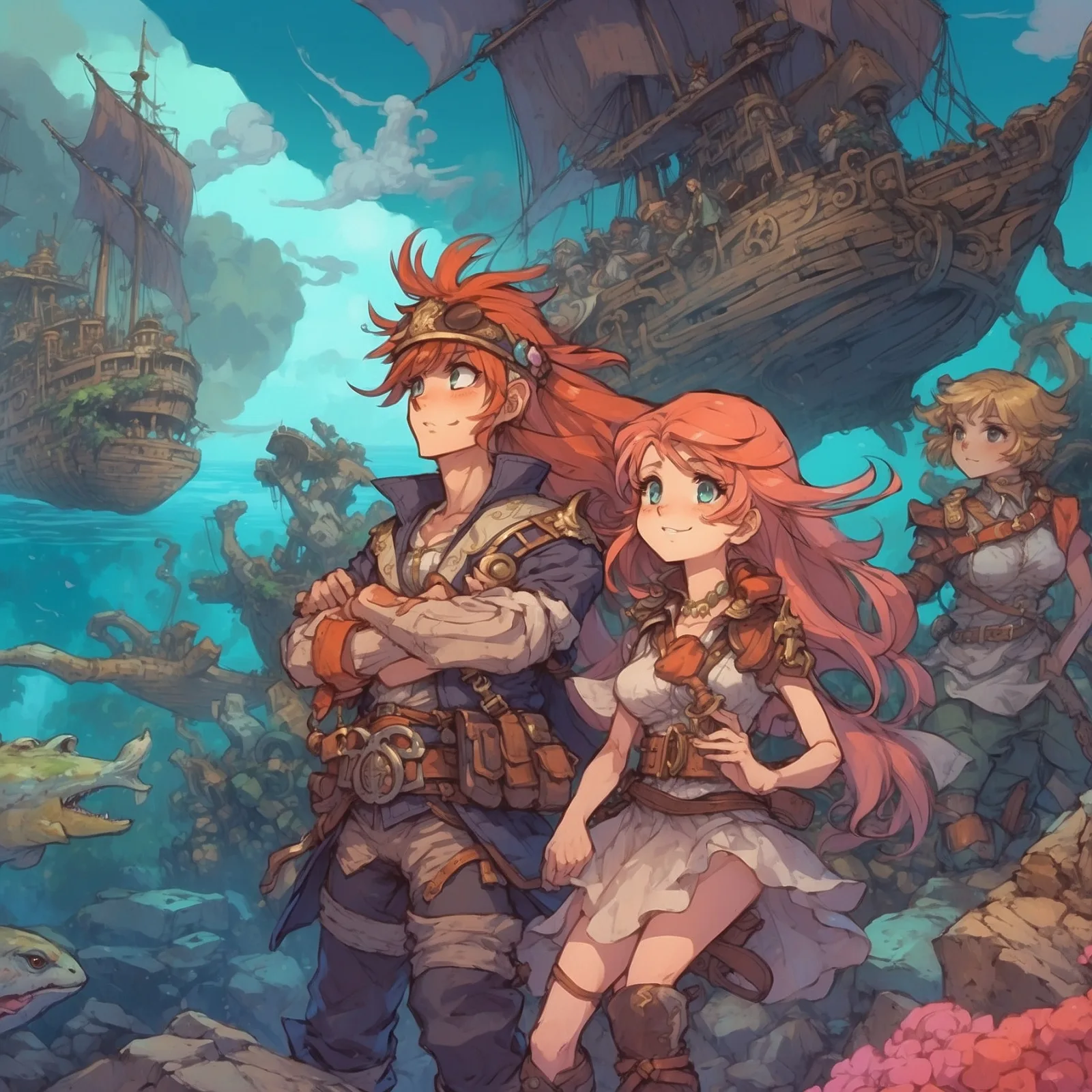 Illustration from the story The Coral Queen and the Space Pirate’s Curse