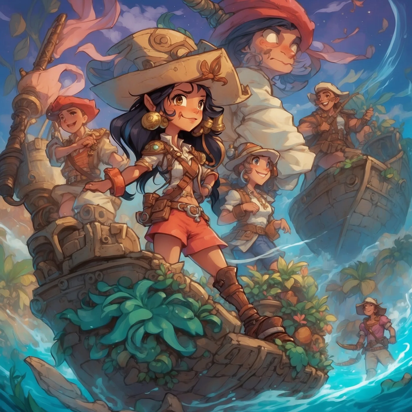 Illustration from the story The Coral Queen and the Space Pirate’s Curse