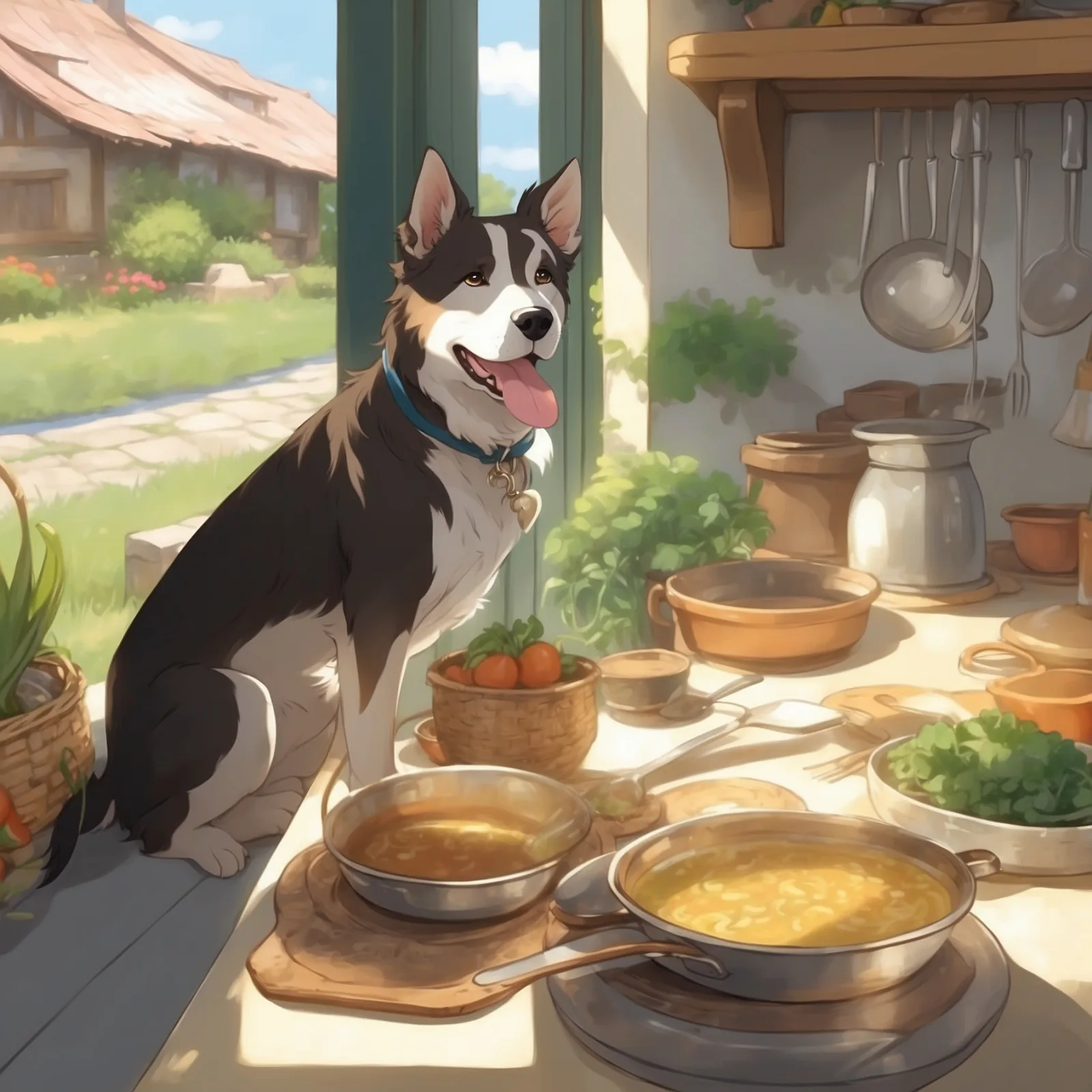 Illustration from the story The Dog and the Cook