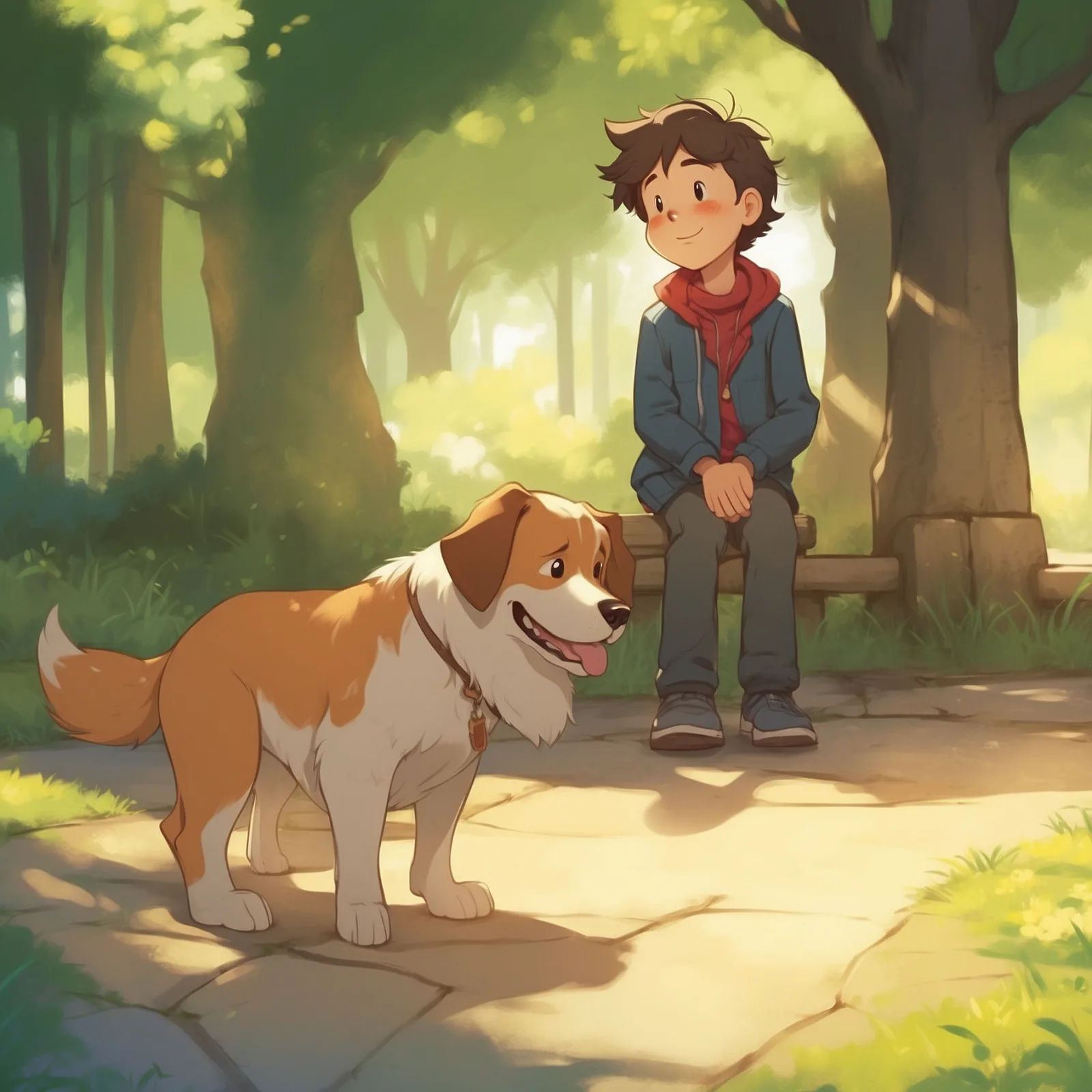 Illustration from the story The Dog and the Shadow
