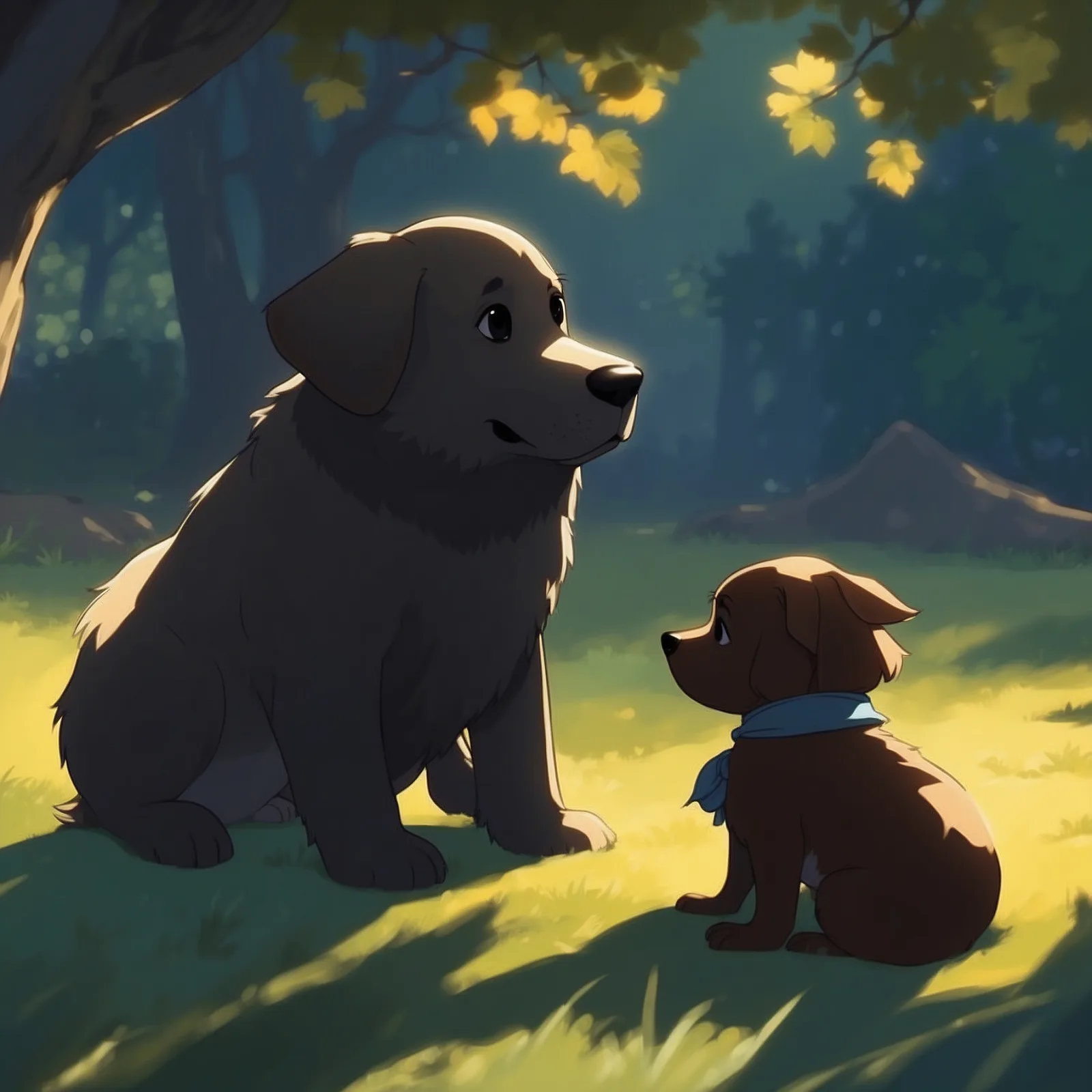 Illustration from the story The Dog and the Shadow