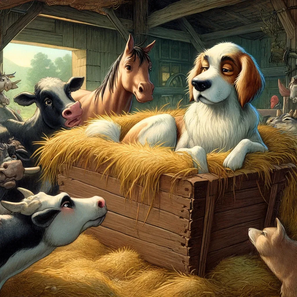 The Dog in the Manger – illustration