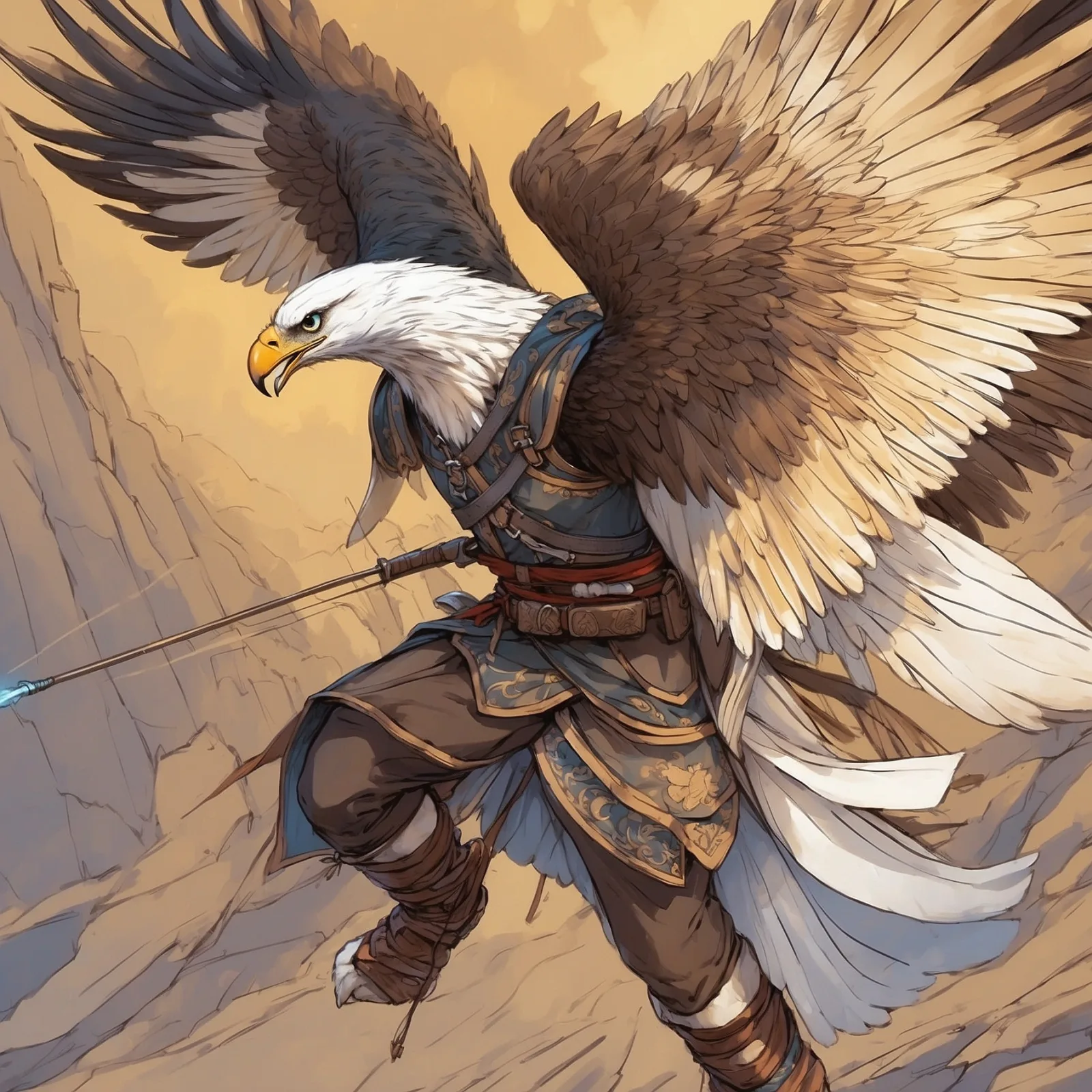 Illustration from the story The Eagle and the Arrow