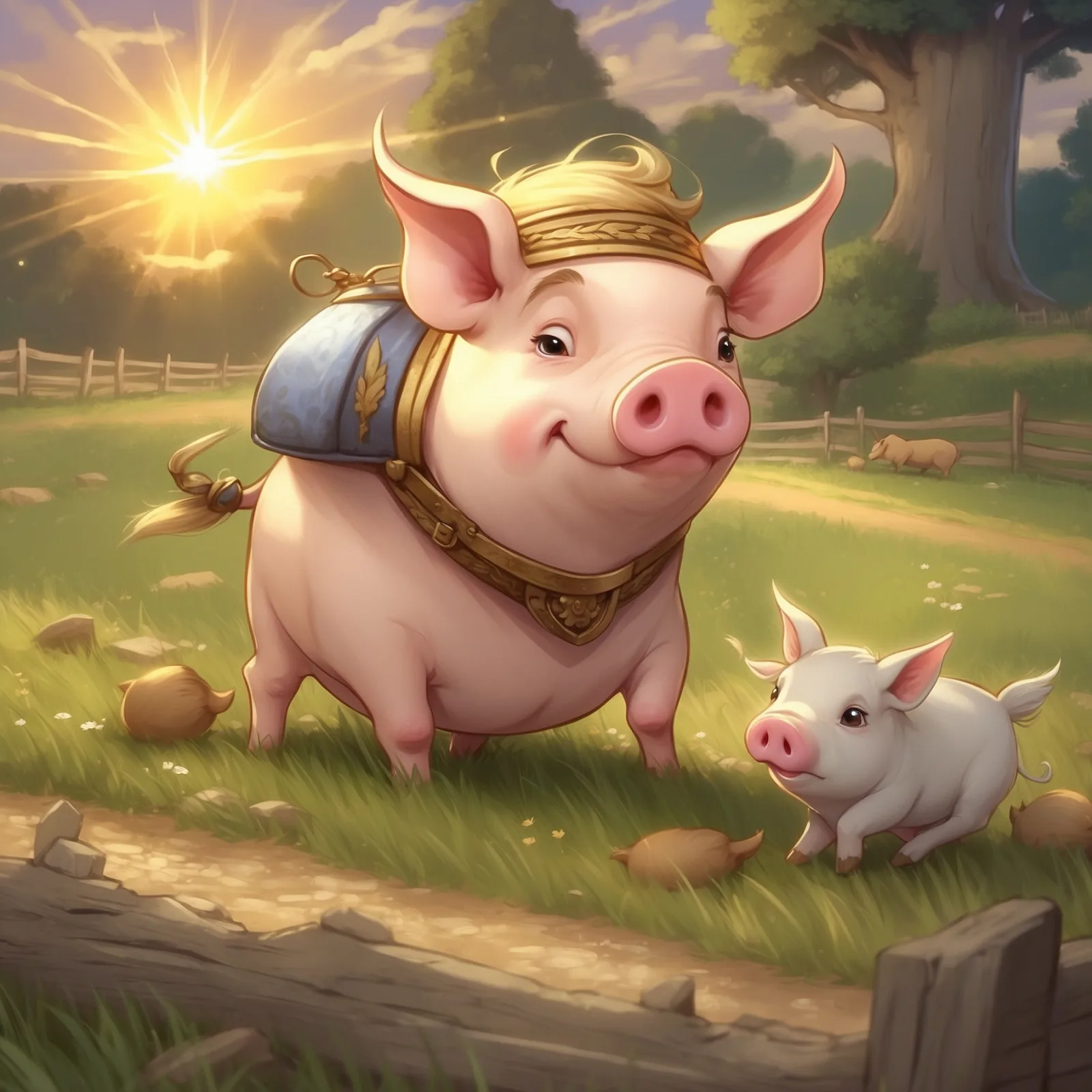 Illustration from the story The Enchanted Pig