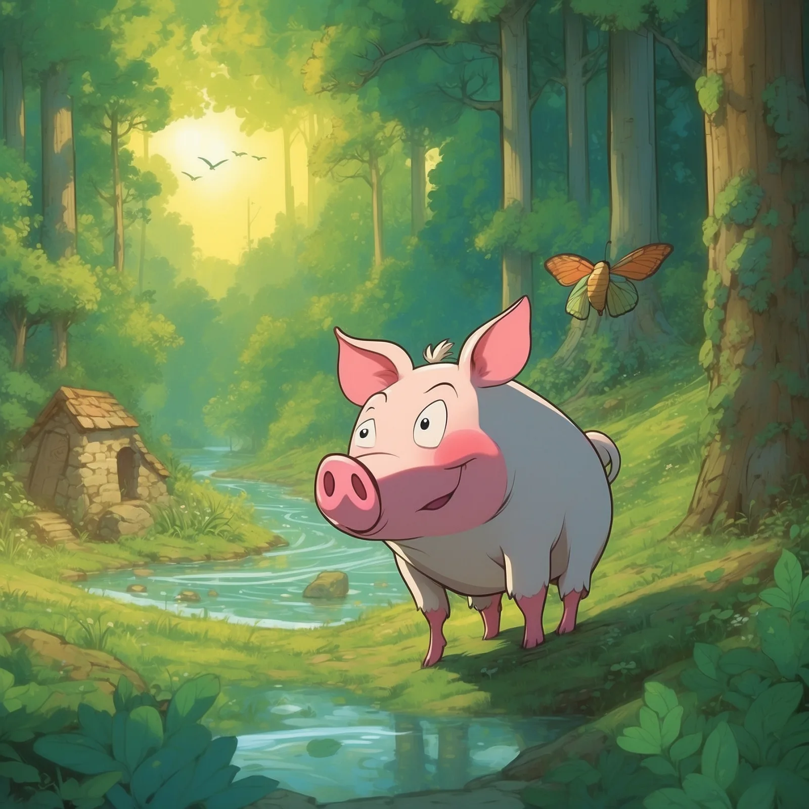 Illustration from the story The Enchanted Pig
