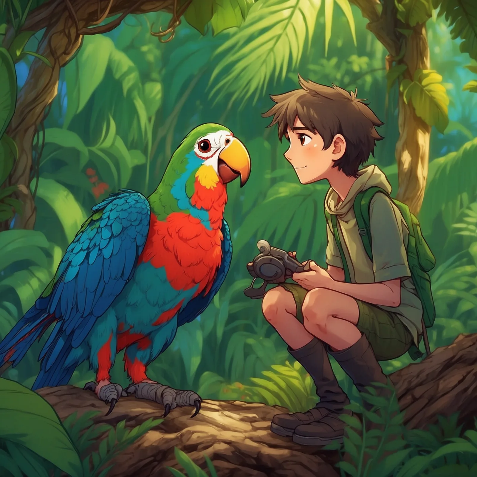 Illustration from the story The Faithless Parrot