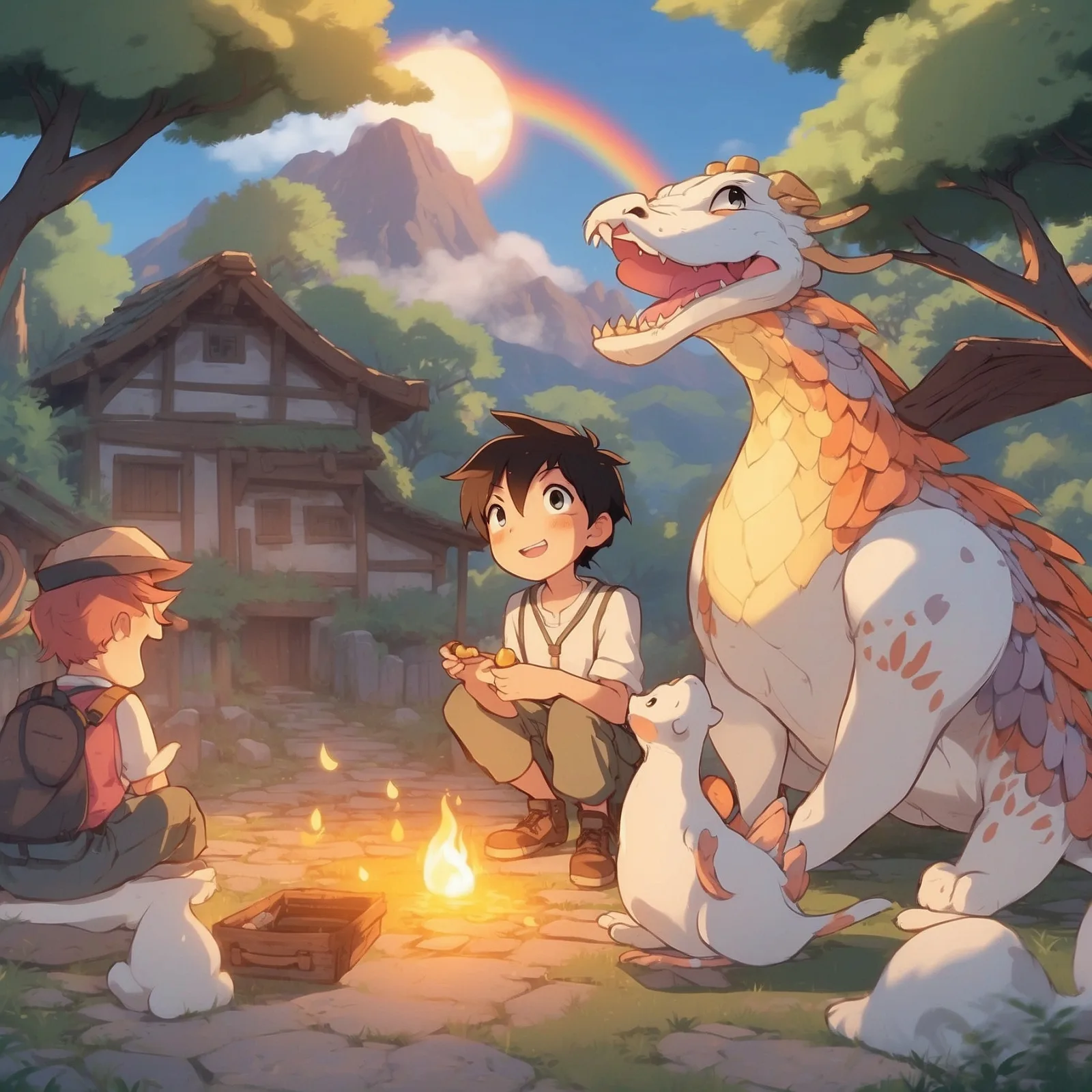 Illustration from the story The Fiery Dragon