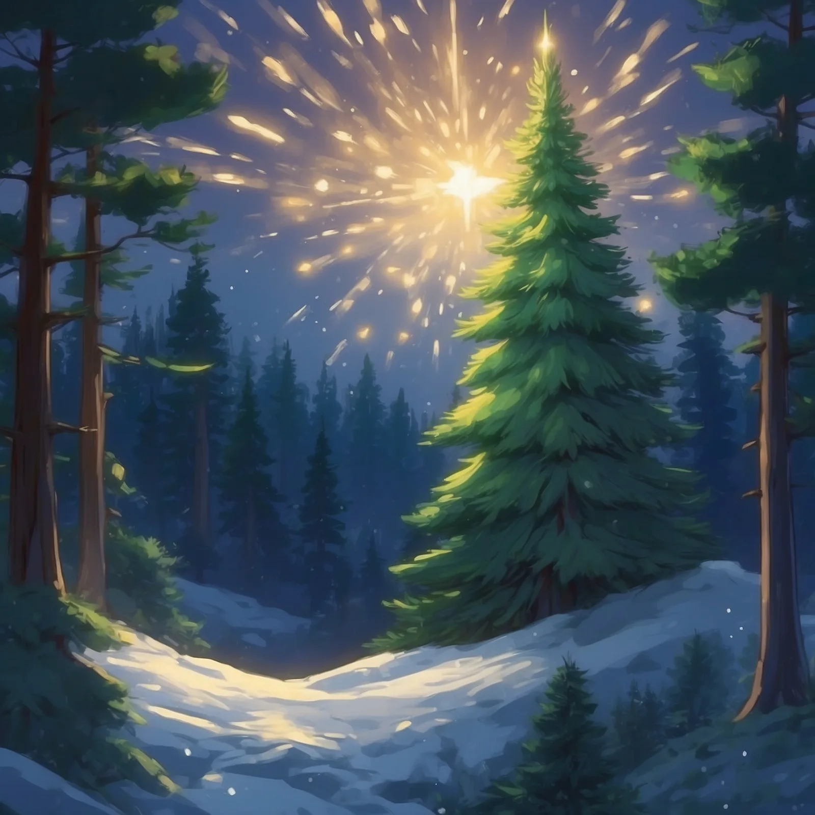 Illustration from the story The Fir Tree