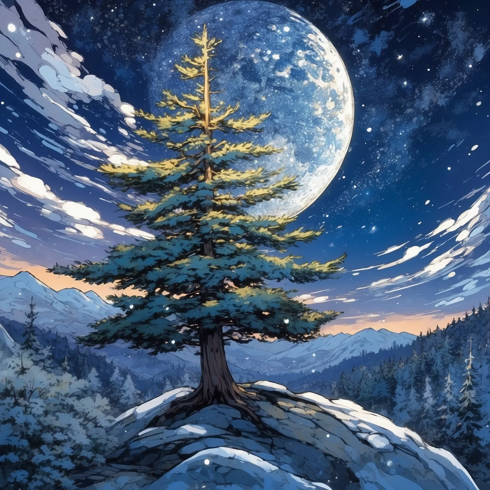 Illustration from the story The Fir Tree
