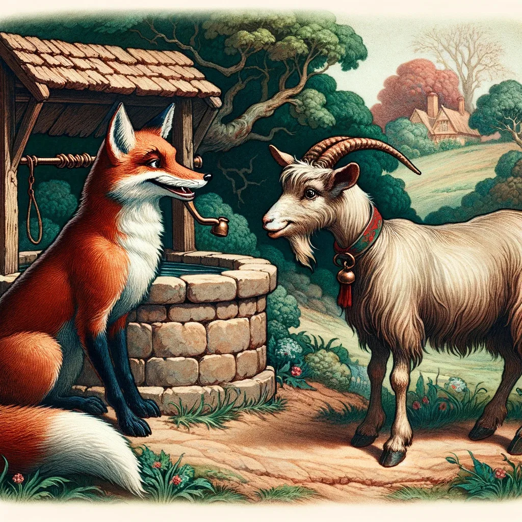 The Fox and the Goat – illustration