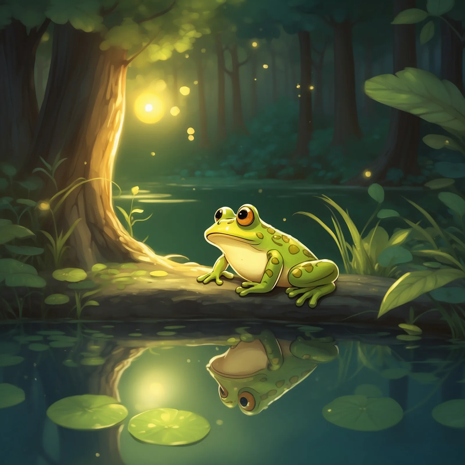 Illustration from the story The Friendly Frog