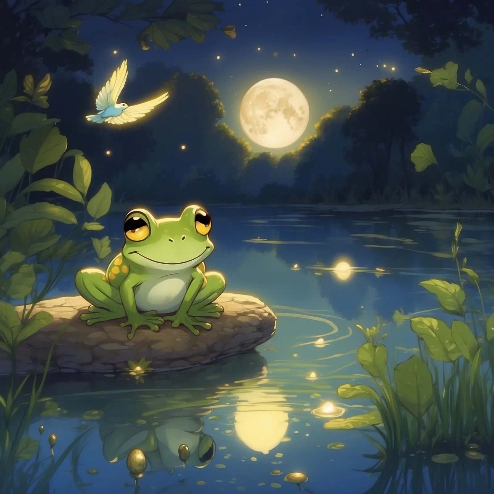 Illustration from the story The Friendly Frog