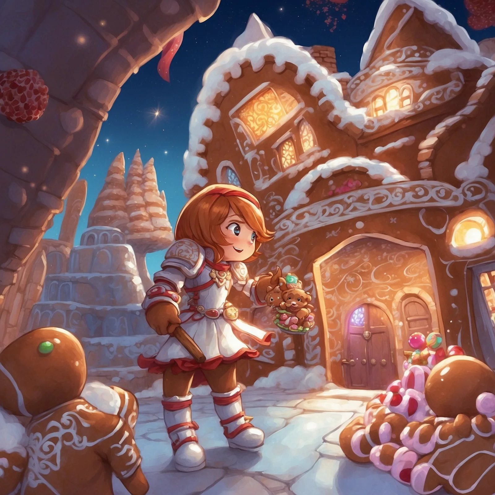 Illustration from the story The Gingerbread Knight’s Sweet Victory in Space