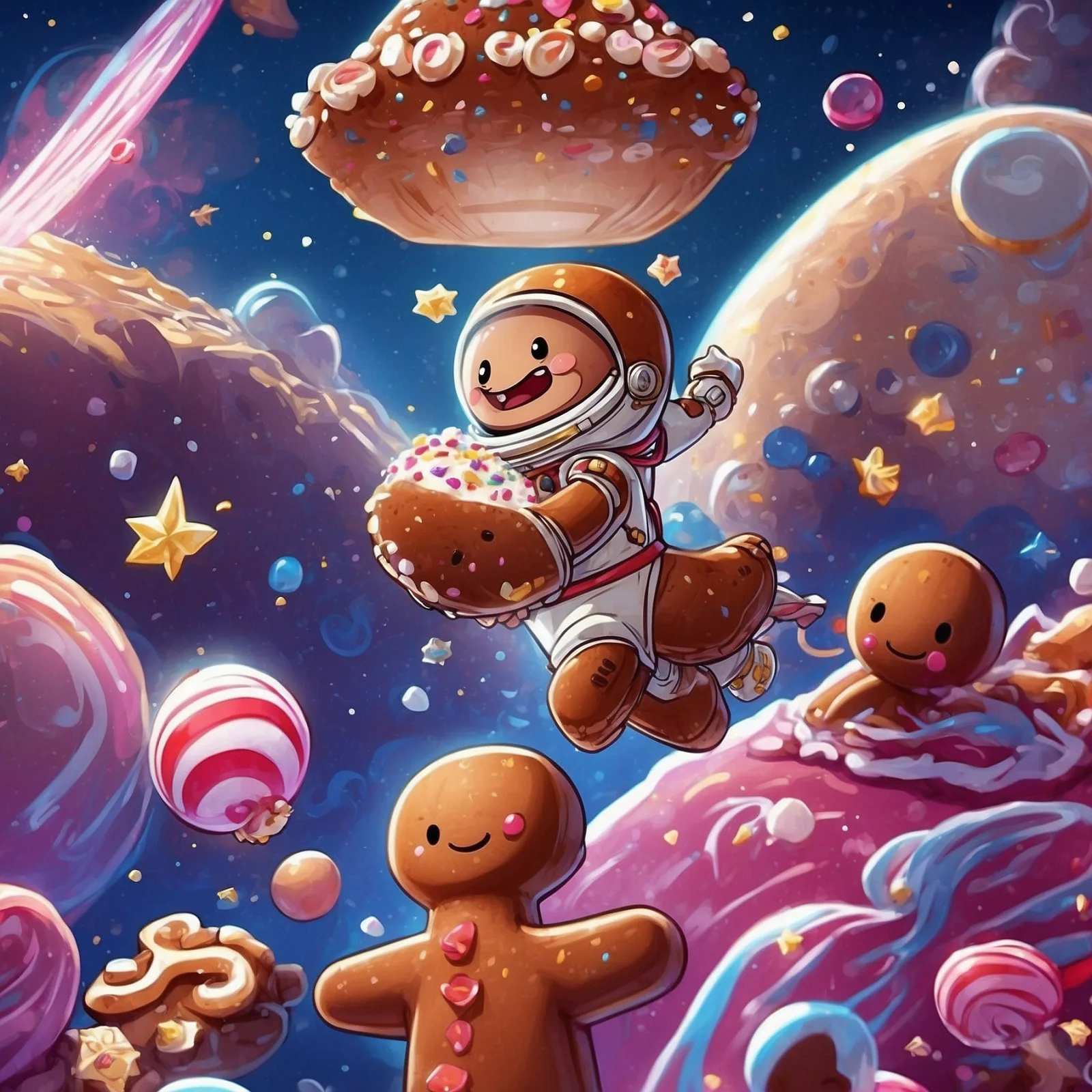 Illustration from the story The Gingerbread Knight’s Sweet Victory in Space