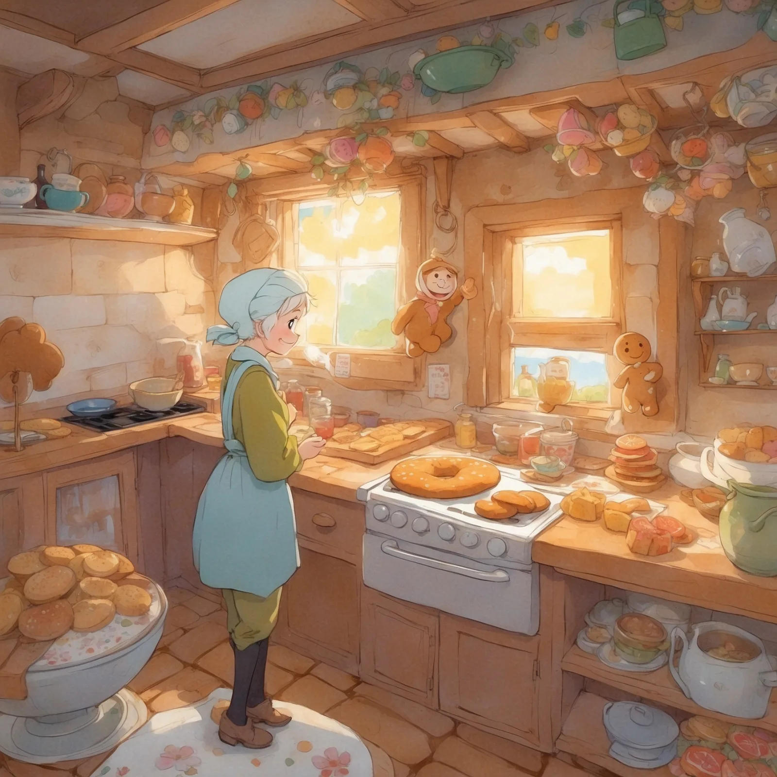 Illustration from the story The Gingerbread Man