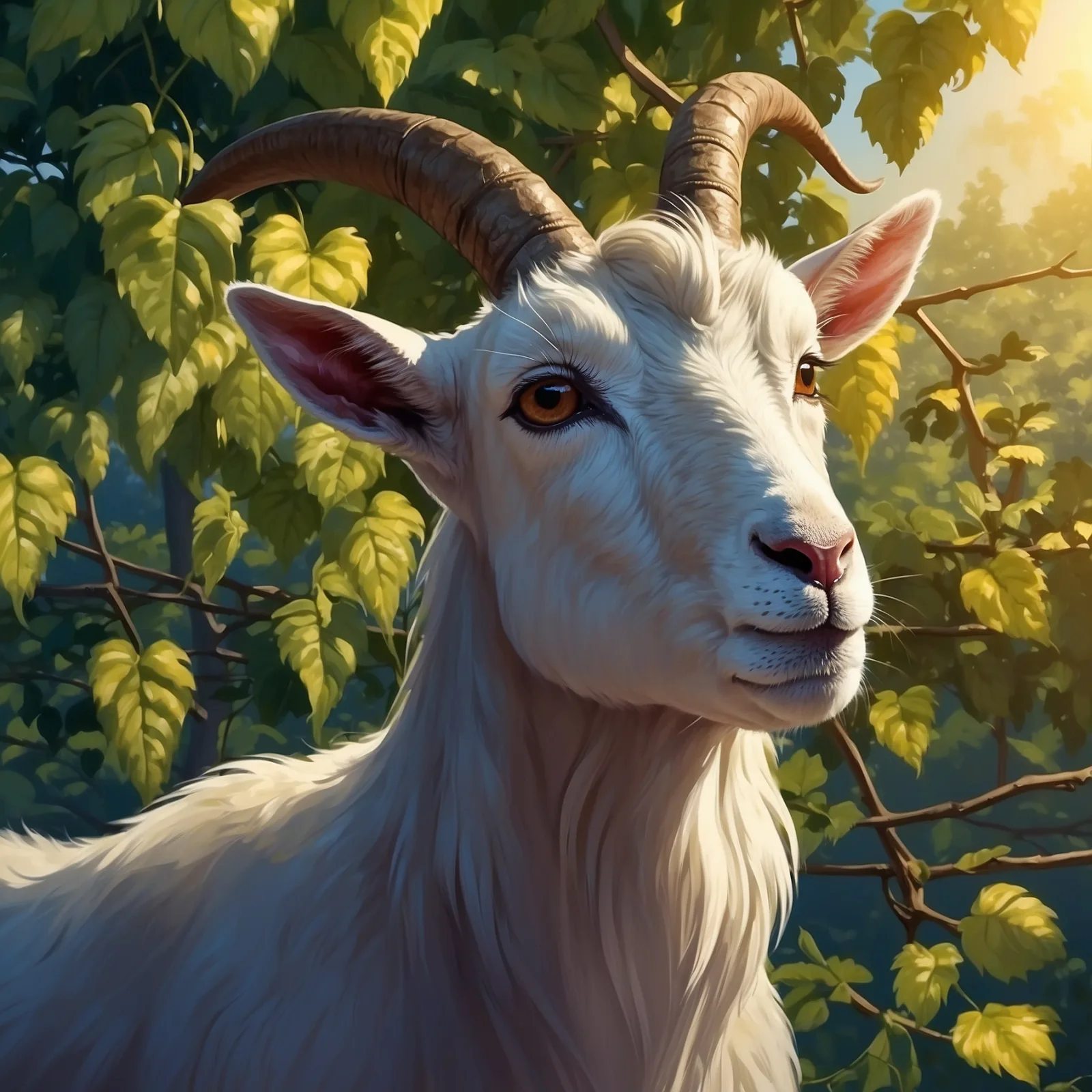 The Goat and the Vine – illustration