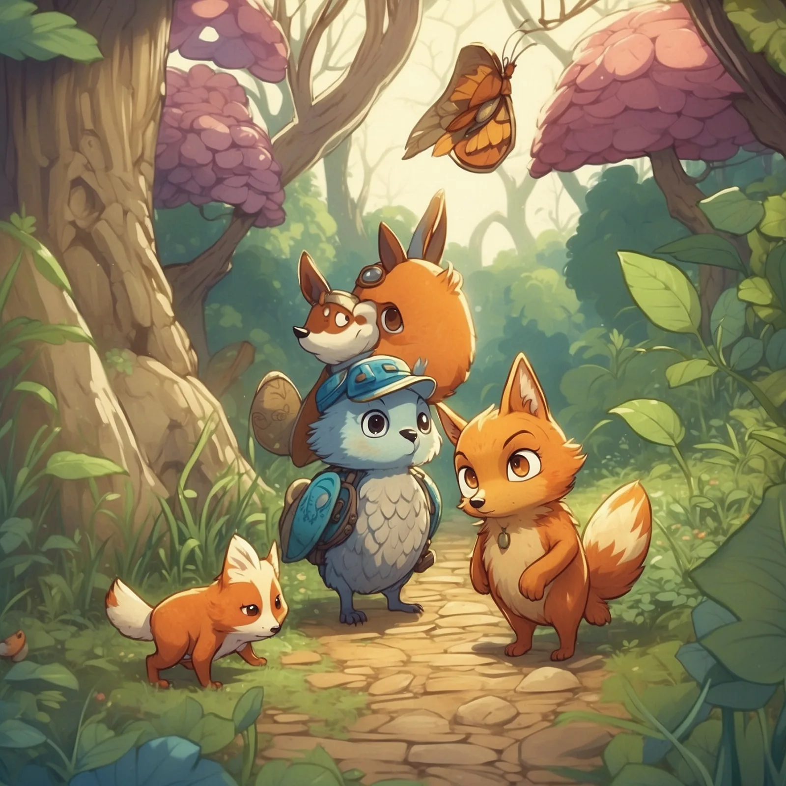 Illustration from the story The Golden Beetle