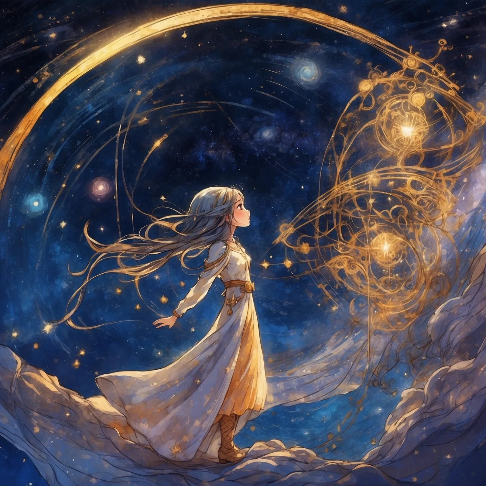 Illustration from the story The Golden Thread of the Interstellar Loom